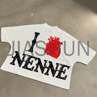 Oversized Cotton Graphic T-Shirt with Logo Print