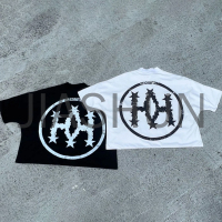 Oversized Cotton Graphic T-Shirt with Logo Print