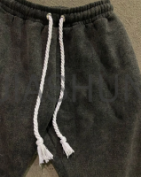 Vintage Acid Wash Mid Waist Sweatpants with Raw Hem
