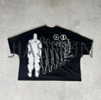 Heavyweight Distressed Boxy Oversized Screen Print T-Shirt