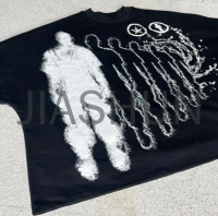 Heavyweight Distressed Boxy Oversized Screen Print T-Shirt