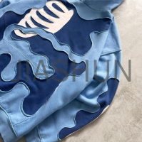 100% Cotton Pullover Hoodie with Logo Patch Embroidery