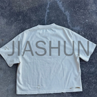 Distressed Oversized 100 Cotton T-Shirt with Logo Print