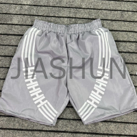100% Nylon Loose Baggy Mid-Waist Sweat Shorts with Stripe