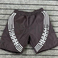 100% Nylon Loose Baggy Mid-Waist Sweat Shorts with Stripe