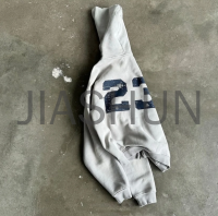 Acid Wash Oversized Zip Hoodie with Screen Print