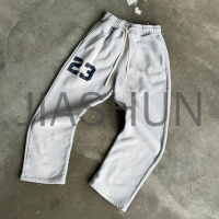 French Terry Flared Jogging Pants with Print Logo