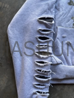 Acid Wash Distressed Oversized Hoodie with DTG Print