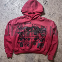 Vintage Sun Faded Distressed Oversized Hoodie with DTG Print
