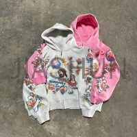 Vintage Stone Washed Cotton Anti-Shrink Zip-Up Hoodie