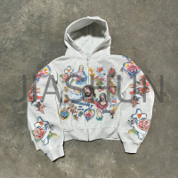 Vintage Stone Washed Cotton Anti-Shrink Zip-Up Hoodie