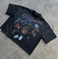 230 gsm O-Neck Distressed Vintage Washed Oversized T-Shirt