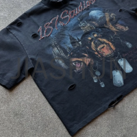 230 gsm O-Neck Distressed Vintage Washed Oversized T-Shirt