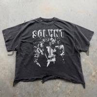 Graphic Vintage Wash Distressed Ripped Oversize T-Shirt