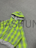 Double Zipper Boxy Fit Drop Shoulder Reversible Striped Hoodie
