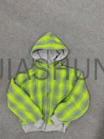 Double Zipper Boxy Fit Drop Shoulder Reversible Striped Hoodie