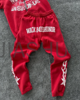 Red Baggy Cropped Sweat Suit with All Print