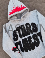 Puff Printed Cotton Canvas Oversized Cropped Boxy Hoodie