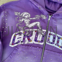 500 gsm Cotton Oversized Zip-Up Hoodie with Screen Print