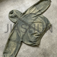 100% Cotton Heavyweight Dirty Wash Distressed Oversized Hoodie