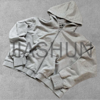 Vintage Stone Wash Zip-Up Hoodie with Rhinestones