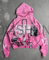 Washed Oversized Digital Print Hoodie