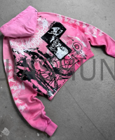 Washed Oversized Digital Print Hoodie
