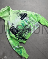 Washed Oversized Digital Print Hoodie