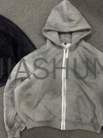 Vintage Acid Wash Oversized Zip-Up Hoodie