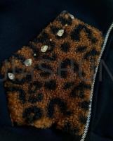 Vintage Acid Wash Zip-Up Hoodie with Rhinestone & Digital Print