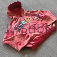 Enzyme Wash Distressed Sun Faded Oversized Zip-Up Hoodie