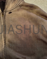 Acid Wash Distressed Oversized Zip Hoodie