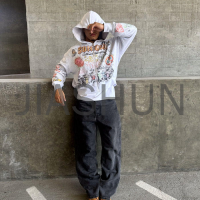 400 gsm French Terry Baggy Graphic Zipper Hoodie