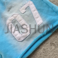 Acid Wash Ripped Raw Hem Fleece Shorts