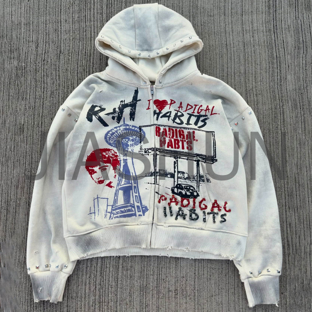 Custom Hoodie · Vintage wash · Screen print