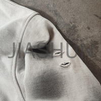 Dirty Wash Boxy Zip-Up Distressed Graphic Hoodie