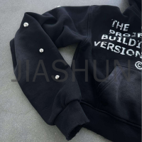 Acid Wash Heavyweight Boxy Zip Fit Hoodie with Graphic