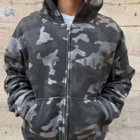 Vintage Wash Camouflage Full Print Terry Hoodie