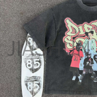 100% Cotton Heavyweight Double Layer L/S T-shirt with Graphic Print
