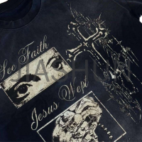 100% Cotton Acid Wash Boxy Logo Print T-Shirt
