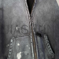 Acid Wash Distressed Zip-Up Hoodie