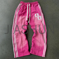 Heavy Weight Cotton Embroidery Stacked Stripe Sweatpants