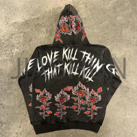 Y2K Washed Cotton Printed Hoodie