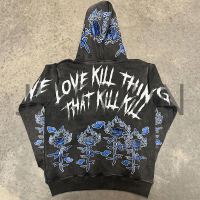 Y2K Washed Cotton Printed Hoodie