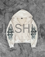 Cotton Old School Distressed Graphic Print Hoodie & Sweatpants Set