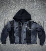 Cotton French Terry Oversized Lined Zip-Up Hoodie