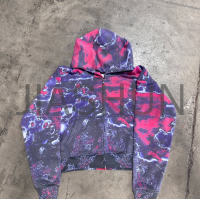 Regular Heavyweight Cotton Printed Zip-Up Hoodie and Pants