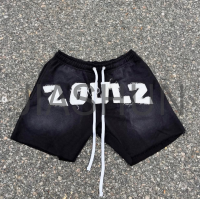 Knee Length Drawstring Shorts with Digital Printing