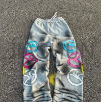 Midweight Vintage Washed Distressed Wide Sweatpants