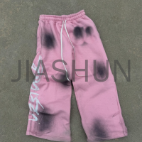 Black Dirty Acid Sunfade Pleated Front Flare Cotton Terry Pants